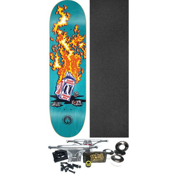 Black Label Skateboards Elijah Akerley Fire Brewed Assorted Stains Skateboard Deck - 8.5" x 32.38" - Complete Skateboard Bundle